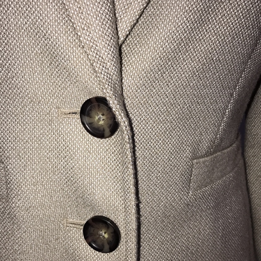 Banana Republic Factory Wheat Tailored Blazer Size 2 Neutral Workwear - Picture 3 of 8